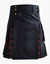 MACDONALD AND BLACK TARTAN HYBRID KILTS - scottish kilt jacket